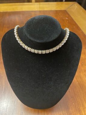 Classic White Crystal Tennis Necklace - Unbranded